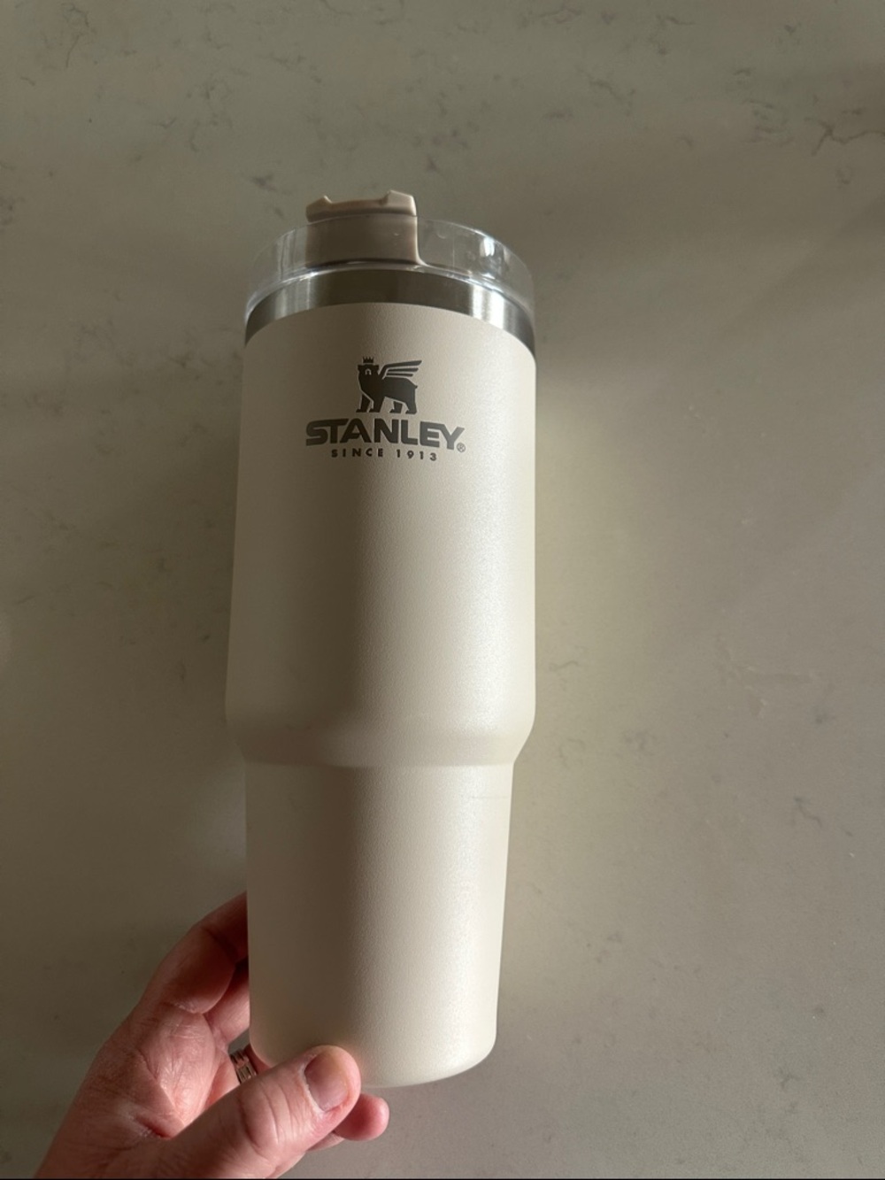 Stanley Cream 30 oz Tumbler with Clear Lid